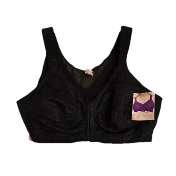 Comfort Choice Other - NEW Comfort Choice Posture Support Bra Black Lace Front Closure 46D 27-1105-9